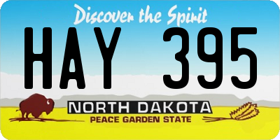 ND license plate HAY395