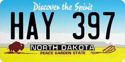 ND license plate HAY397