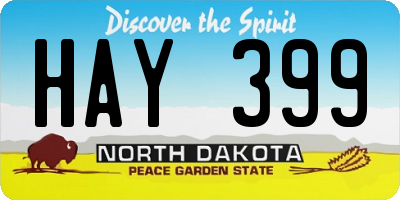 ND license plate HAY399