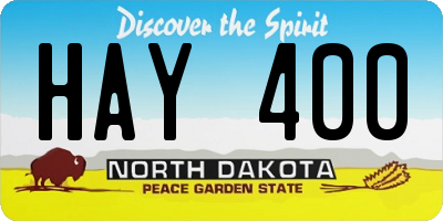 ND license plate HAY400