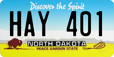 ND license plate HAY401