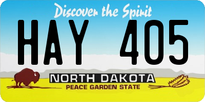 ND license plate HAY405