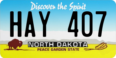 ND license plate HAY407