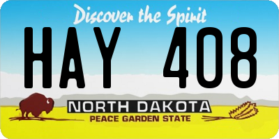 ND license plate HAY408