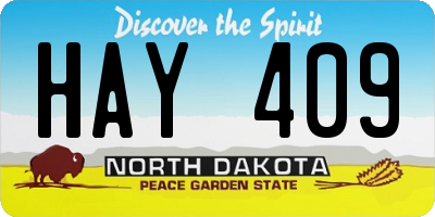 ND license plate HAY409