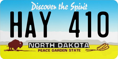 ND license plate HAY410