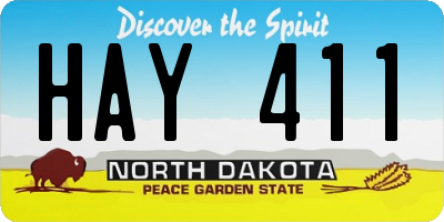 ND license plate HAY411