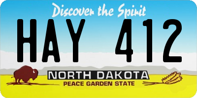 ND license plate HAY412