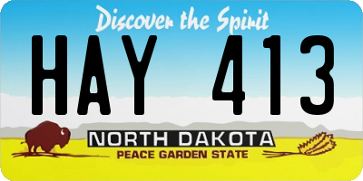 ND license plate HAY413