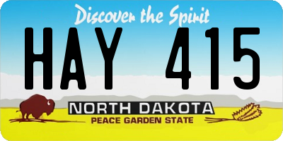 ND license plate HAY415