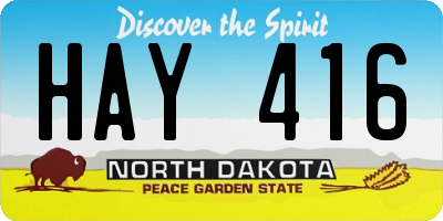 ND license plate HAY416