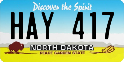 ND license plate HAY417