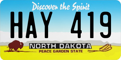 ND license plate HAY419