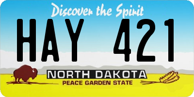 ND license plate HAY421