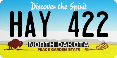 ND license plate HAY422