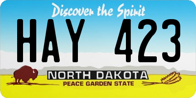 ND license plate HAY423