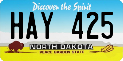 ND license plate HAY425