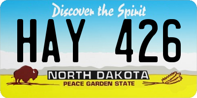 ND license plate HAY426