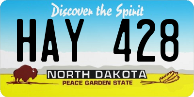 ND license plate HAY428