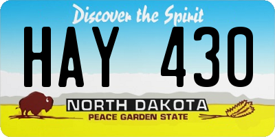 ND license plate HAY430