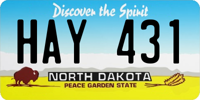 ND license plate HAY431