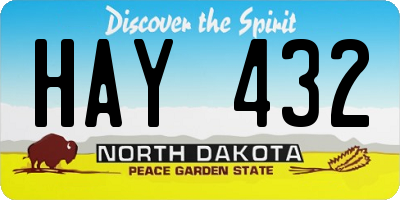 ND license plate HAY432