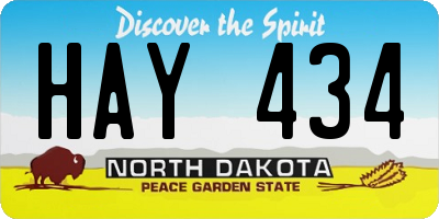 ND license plate HAY434