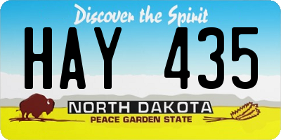 ND license plate HAY435