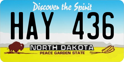 ND license plate HAY436