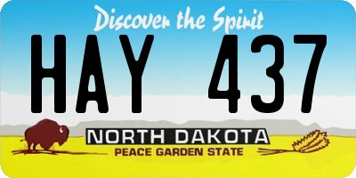 ND license plate HAY437