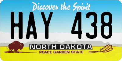 ND license plate HAY438