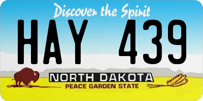 ND license plate HAY439