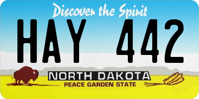 ND license plate HAY442