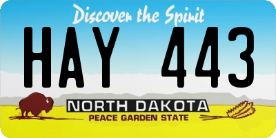 ND license plate HAY443