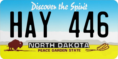 ND license plate HAY446