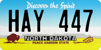 ND license plate HAY447