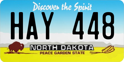 ND license plate HAY448