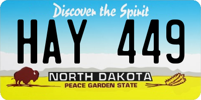 ND license plate HAY449