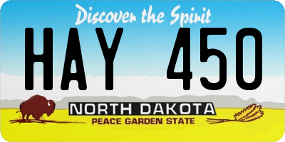 ND license plate HAY450