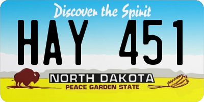 ND license plate HAY451