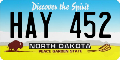 ND license plate HAY452