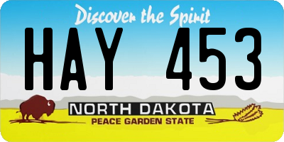 ND license plate HAY453