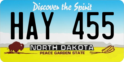 ND license plate HAY455