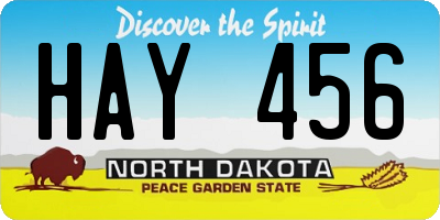 ND license plate HAY456