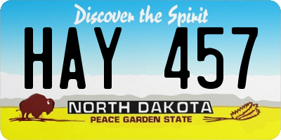 ND license plate HAY457