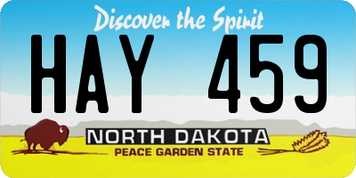 ND license plate HAY459