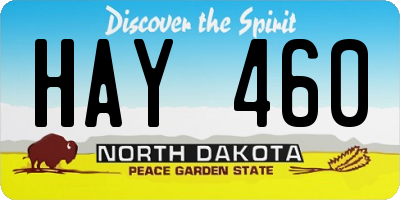 ND license plate HAY460