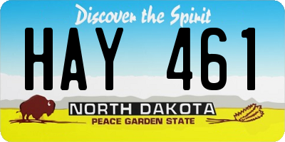 ND license plate HAY461