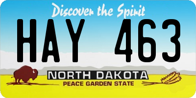 ND license plate HAY463