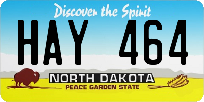 ND license plate HAY464